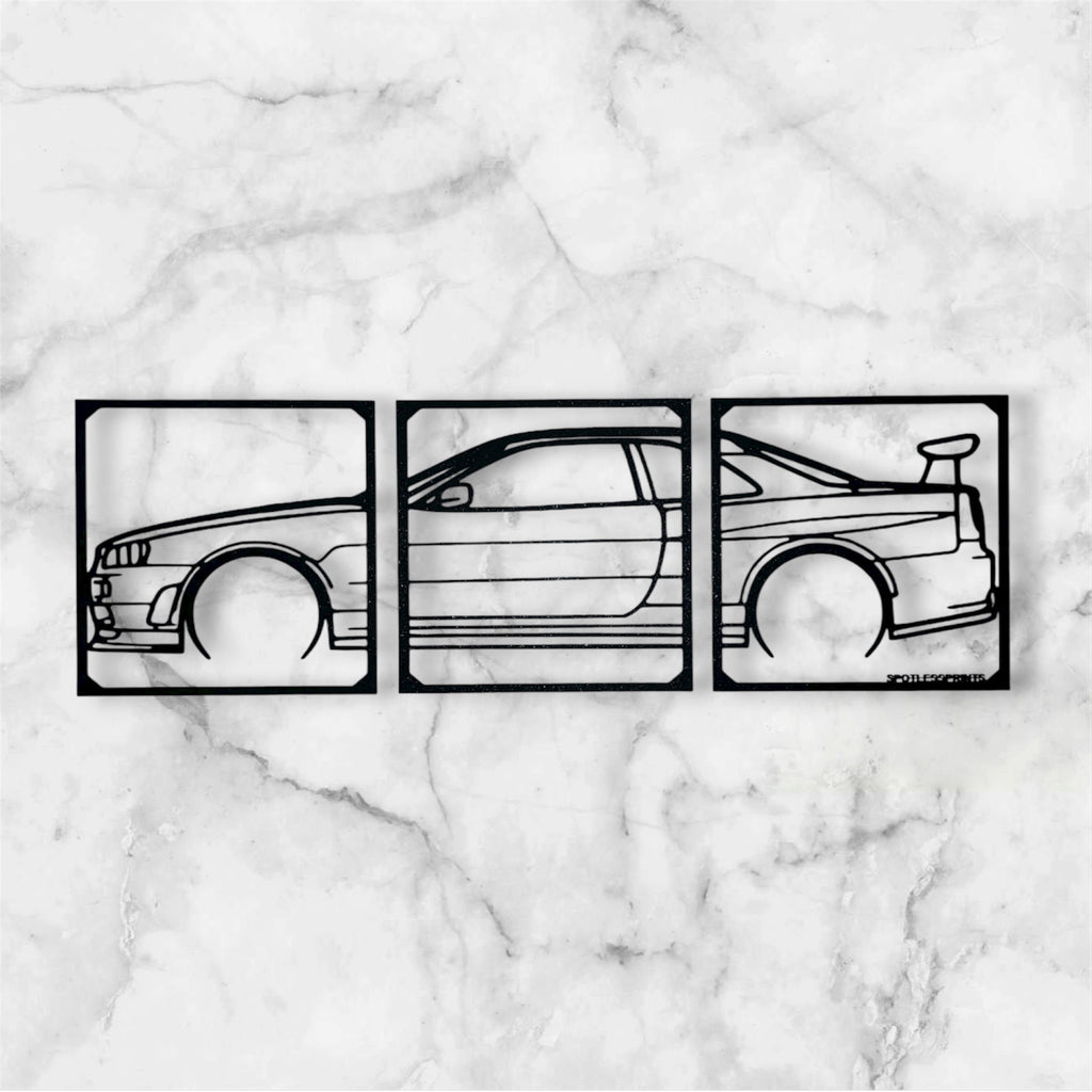 SPORTS CAR SILHOUETTE WALL ART (3 PARTS)