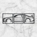 SPORTS CAR SILHOUETTE WALL ART (3 PARTS)