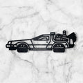 TIME MACHINE CAR SILHOUETTE WALL ART