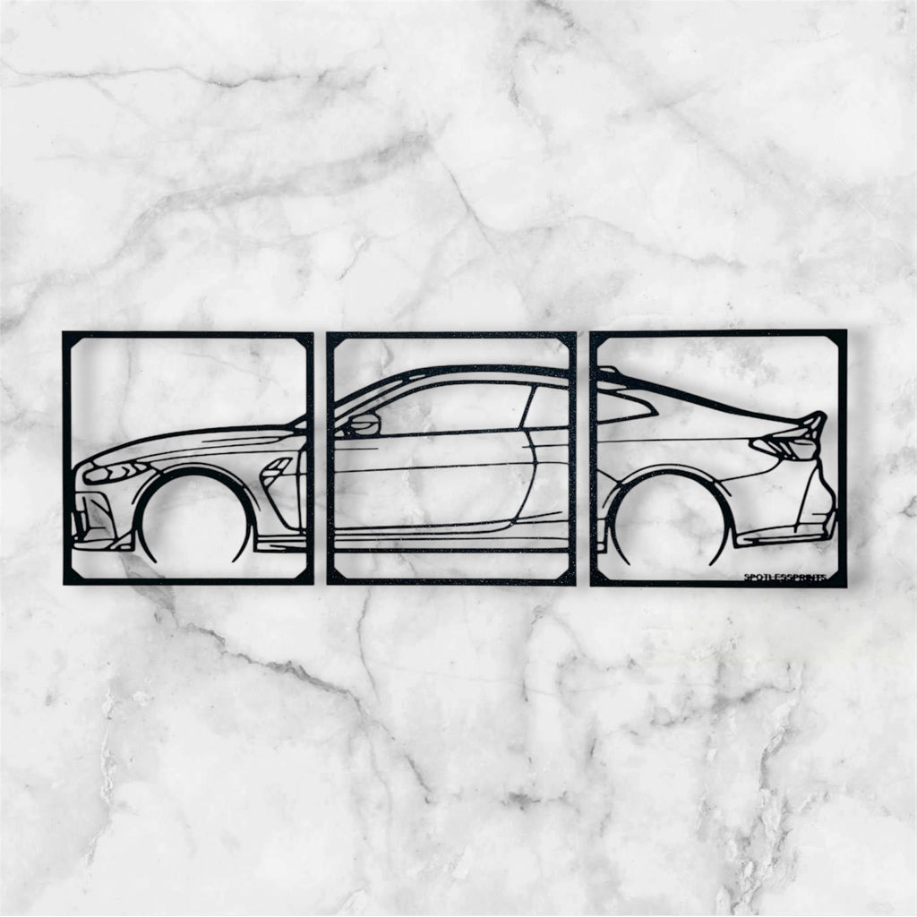 SPORTS CAR SILHOUETTE WALL ART (3 PARTS)