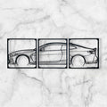 SPORTS CAR SILHOUETTE WALL ART (3 PARTS)