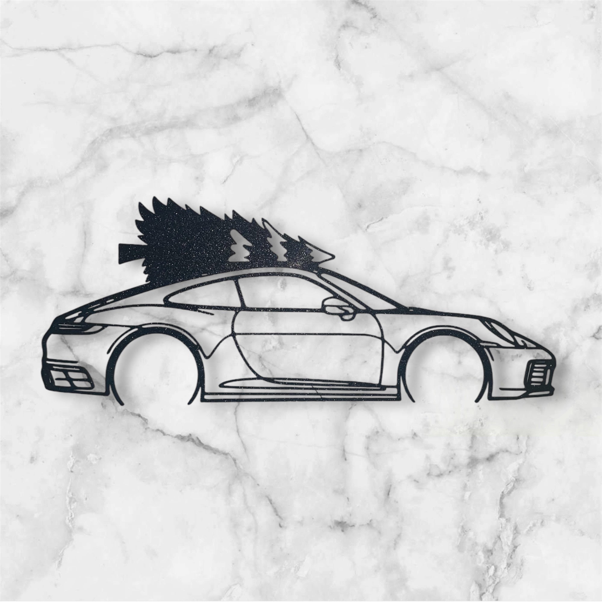 SPORTS CAR SILHOUETTE WALL ART (CHRISTMAS EDITION)