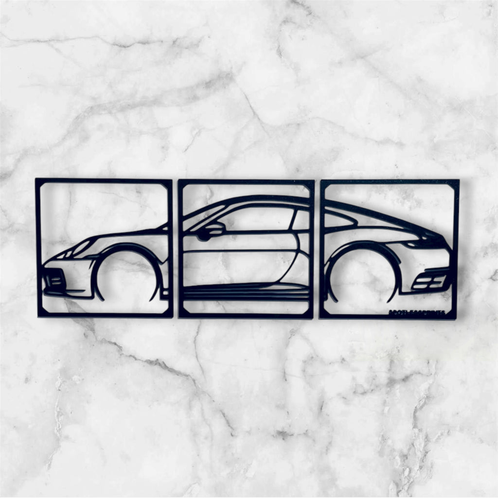 SPORTS CAR SILHOUETTE WALL ART (3 PARTS)