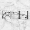 SPORTS CAR SILHOUETTE WALL ART (3 PARTS)