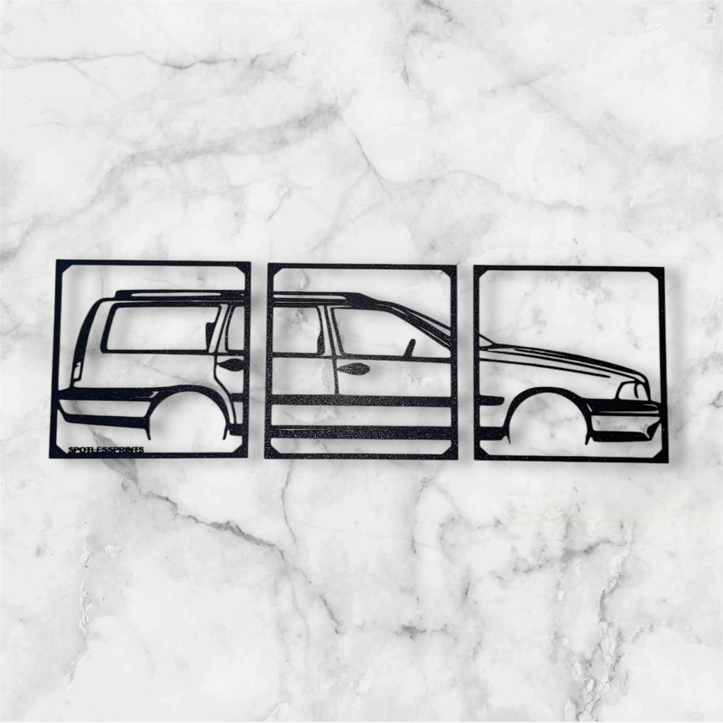 SPORTS CAR SILHOUETTE WALL ART (3 PARTS)