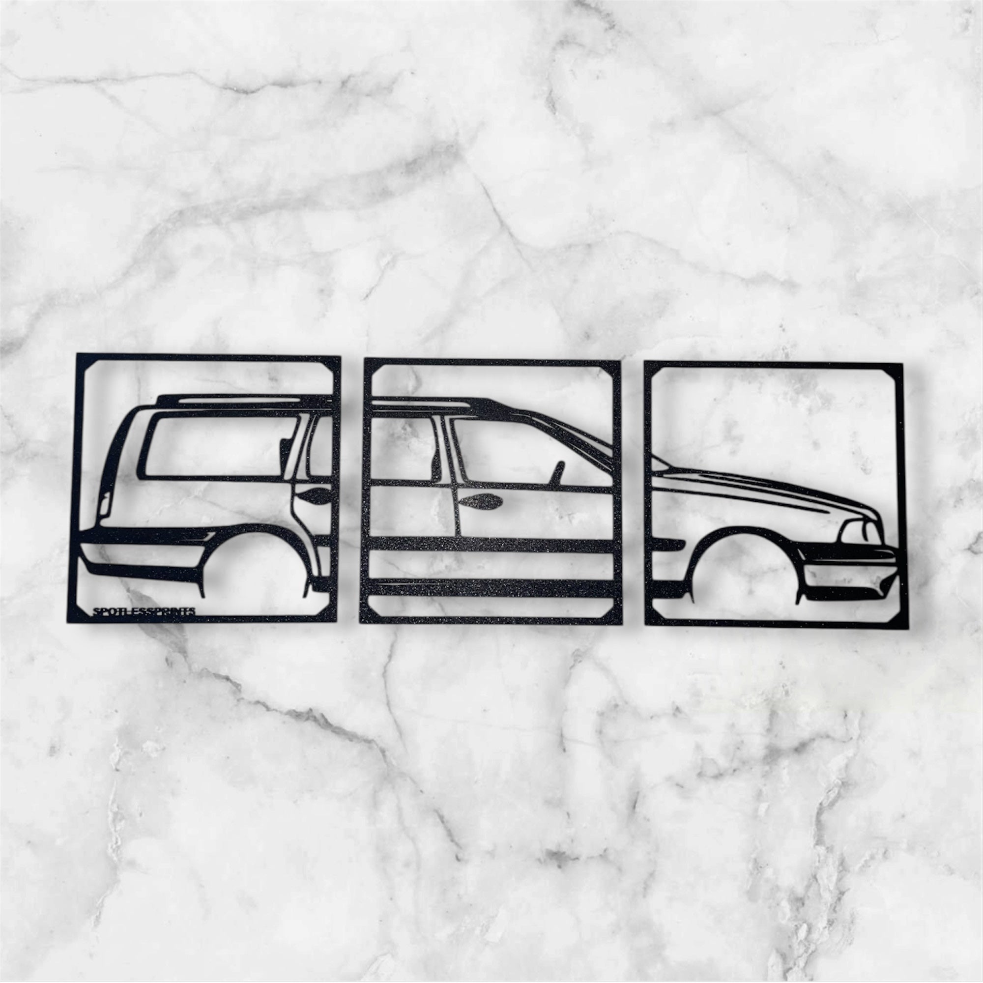 SPORTS CAR SILHOUETTE WALL ART (3 PARTS)